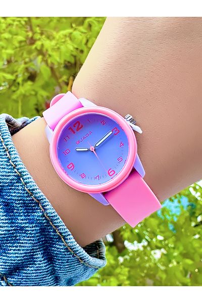 Ferrucci Jaga Purple Dial Silicone Wristwatch with Pink Cord