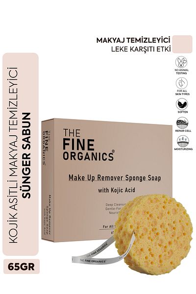THE FINE ORGANICS Makeup Removal Soap, Anti-Blemish and Darkening Makeup Remover Soap Containing Kojic Acid