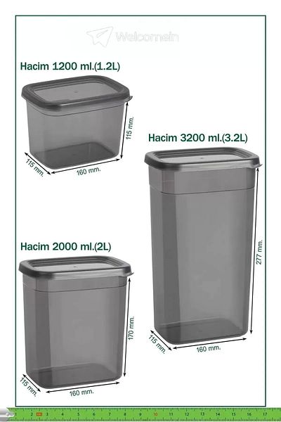 storeks 12 Pieces of 24 Pieces Labeled 1750 Ml. Leakproof Lid Square Food Storage Container Set