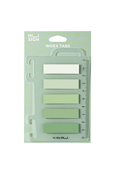 Deli Sticky Index Plastic 12*44mm 5 Green Colors 20 Sheets Ruler Nusign Deli