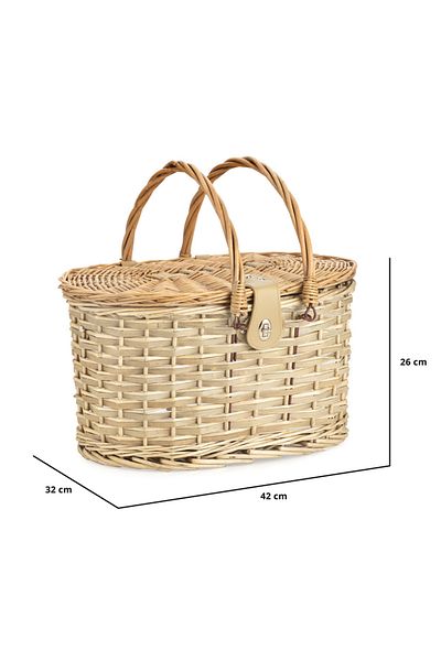 Dutch Mountains Coș de picnic Dutch Mountains Oval pentru 2 persoane 102266, 42 x 32 x 26 cm, 20 L, Bej
