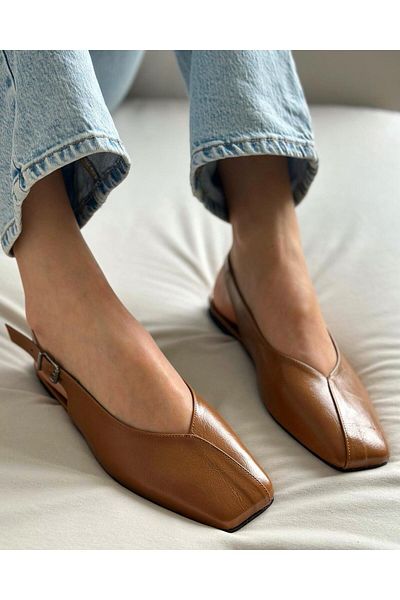 Zuum Balerini Heras Blunt Toe pentru damă - Tan Rustic