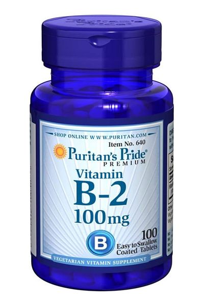 Puritan's Pride Vitamin B-2 100mg Tablets, 100 Count