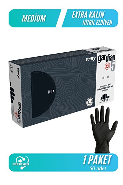 Medicalx Tenty Gardian 5 Nitril Pudrasız Ekstra Kalın Muayene Eldiveni 50’li ...