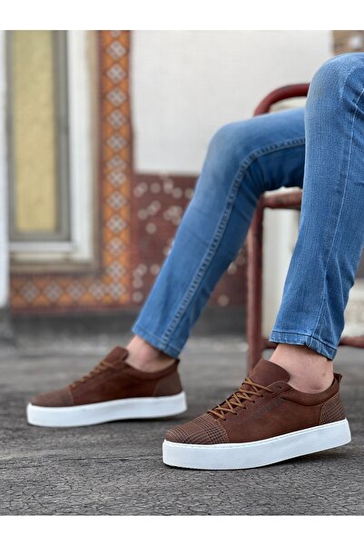 EBRUS TREND Et0104 Lace-Up Tan Plaid Sports Classic Men's Shoes