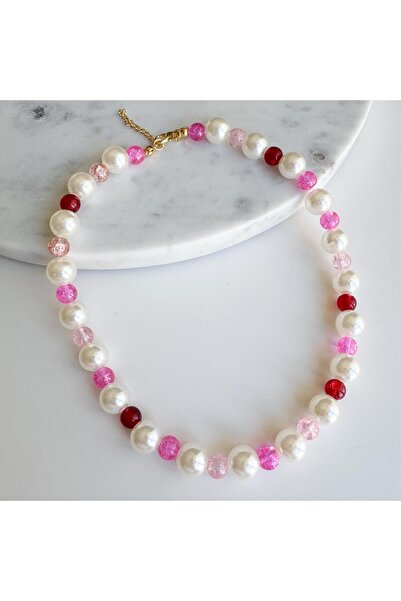 Venus Design Glass Beads- Pearl Necklace