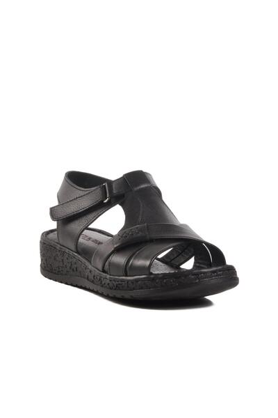 Voyager 9216 Z Чорні жіночі сандалі з натуральної шкіри