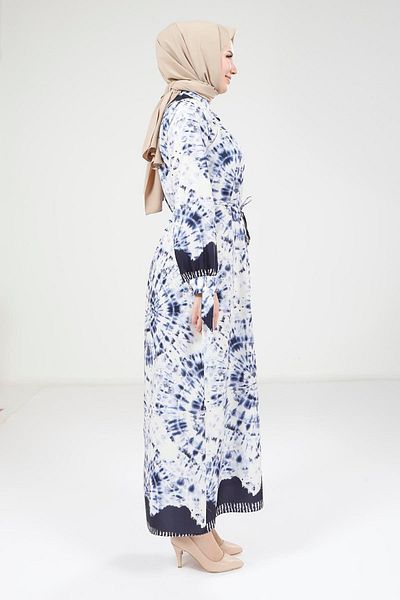 Beyza Τυπωμένο φόρεμα Navy Blue 9213