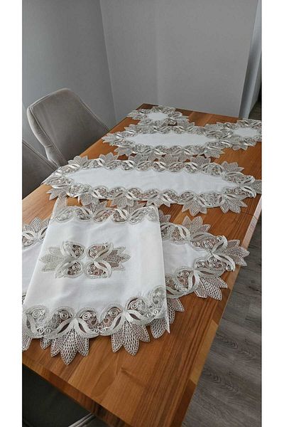 ZESA HOME Luxury Living Room Sets with Lacquer Guipure on Linen