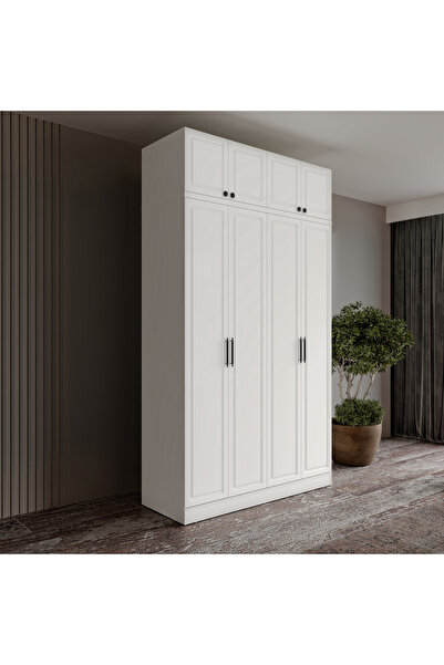 GuneyStore Ücretsiz Montaj Milas 4 Kapaklı Komple MDF Yüklüklü Gardırop