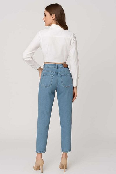 gigigiyim Femeie Mom Jean Blue cu detaliu de unghii