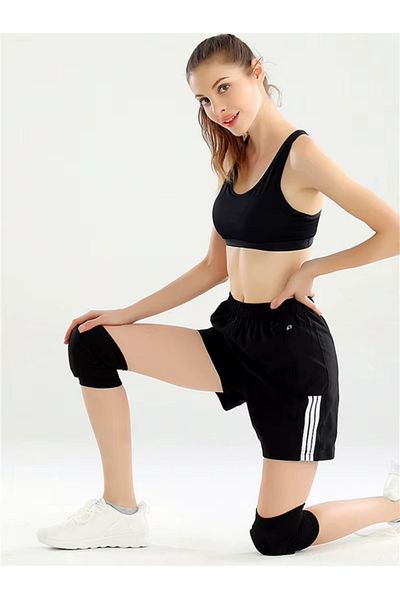 MUBX Black Knee Pad Shock Absorbing Sponge Volleyball Knee Pad Tennis Cycling Knee Pad