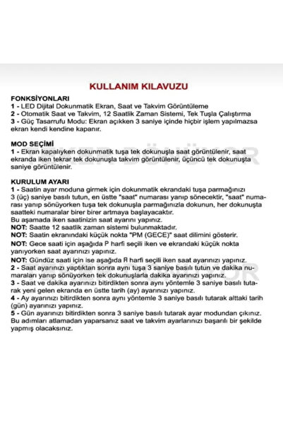 synshop Kawaii Teddy Bear Cute Cute Bear Teddy Bear Digital Led Children and Adult Kol Saat Birthday Gift