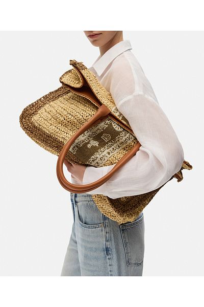 İpekyol Bead Embroidered Raffia Tote Bag