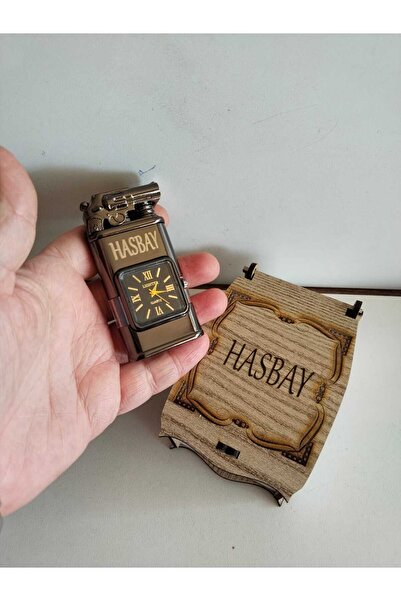 Genel Markalar Kişiye Özel Çakmak özel tasarım kutulu İsimli Saatli Rüzgar Geçirmez Gazlı Çakmak