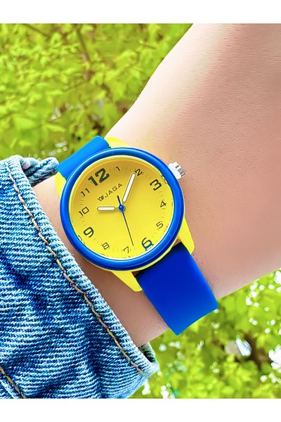 Ferrucci Jaga Yellow Dial Navy Blue Cord Silicone Wristwatch
