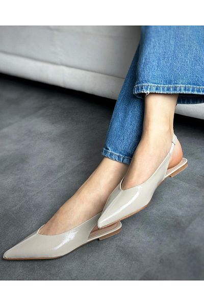 Zuum Leraya Pointed Toe Women's Ballerinas - Beige Rustic
