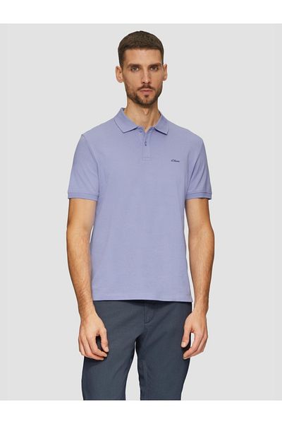 s.Oliver Men's Polo Shirt, Cotton, Regular Fit, Logo, Lila, M