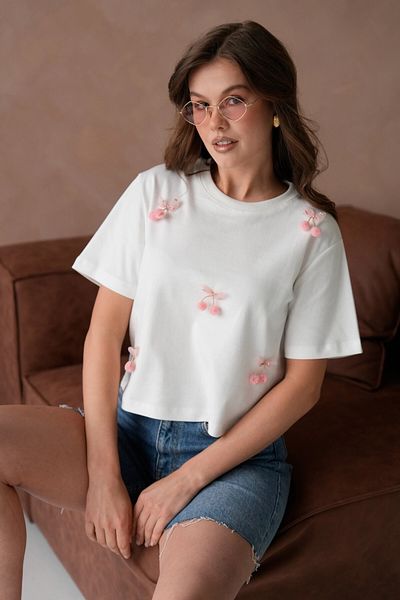 Park Karon Short Sleeve Basic T-Shirt with Accessory Detail