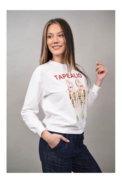 Cocco Rossa SPORTS SWEATSHIRT WITH SNEAKERS SARDO White M-L