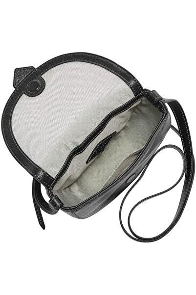 Fossil Women's Harwell Leather Small Flap Crossbody Purse Handbag, Black