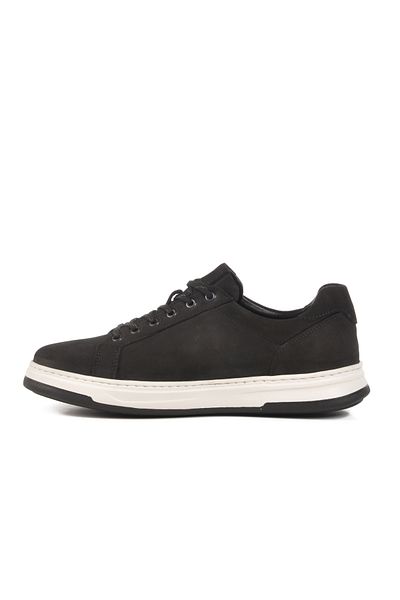 WALKWAY Black Nubuck Genuine Leather Men's Casual Shoes 2516 m