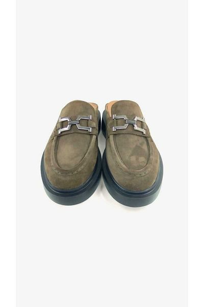 Oneka Shoes 124025Sty8664 Men's Daily Sabo Slippers Green Suede