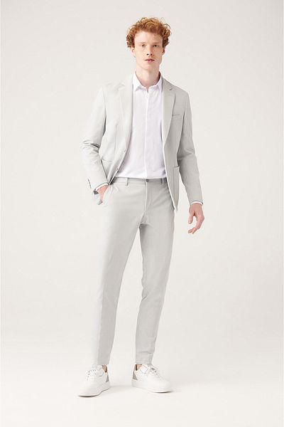 Avva Graue Bi-Stretch-Chinohose für Herren mit Seitentaschen A31y3204