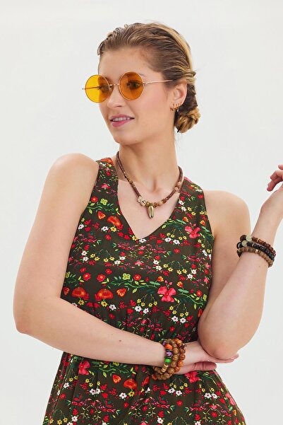 Los banditos V-Neck Slit Casual Dress