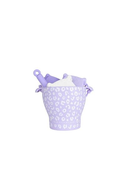 Swim Essentials Lilac Leopard Silicone Toy Set - Bucket, Shovel and 3 Mold