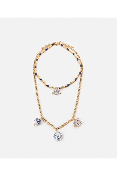 İpekyol Karma uçlu desenli kolye seti