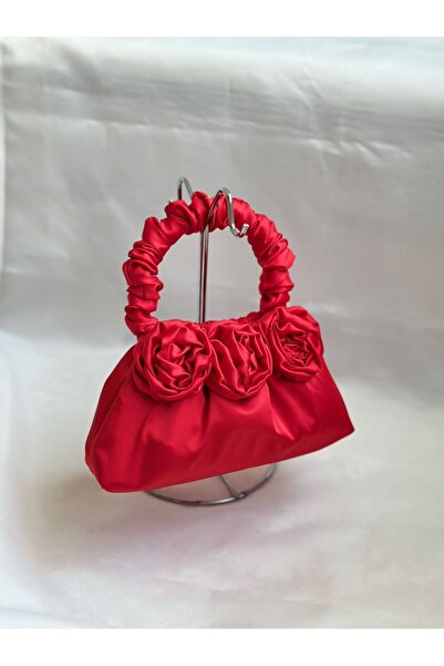 posst bag Geantă de mână pentru rochie de seară portofoliu cu trandafiri roșii