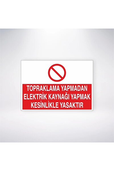 Reysa Tasarım من المحرمان توريد الكهرباء دون ارضاء ملصق محظور تمامًا 20 × 28 سم