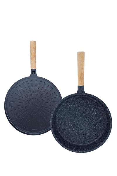 FALEZ Black Line 3-Piece Cast Iron Pan Set