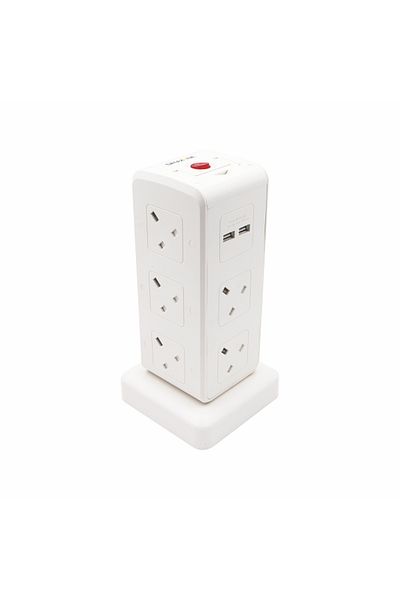 Datazone Vertical 10Socket 5M w/4Usb (saso) DZ-PS-08