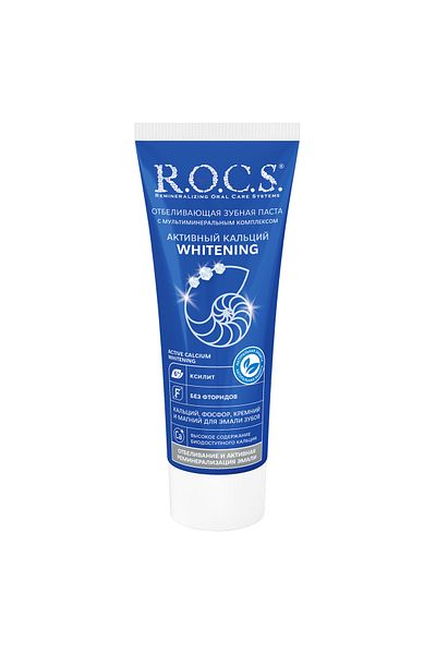 R.O.C.S. معجون أسنان R.O.C.S.، كالسيوم نشط، مُبيّض، 94 غرام