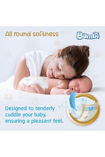 Sanita Bambi Size 2 Small Diapers (3-6 kg), 144 Count Economy Pack