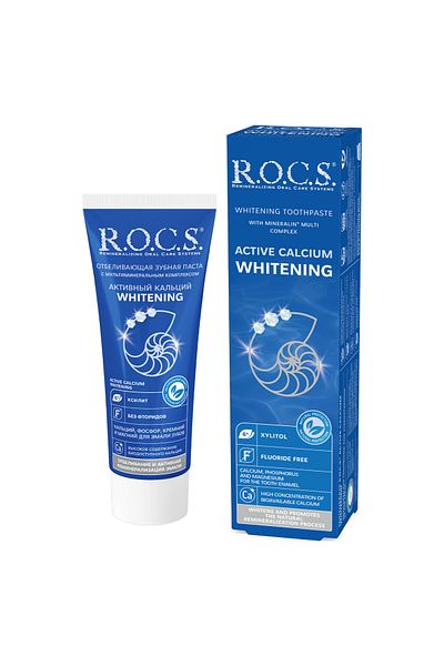 R.O.C.S. معجون أسنان R.O.C.S.، كالسيوم نشط، مُبيّض، 94 غرام