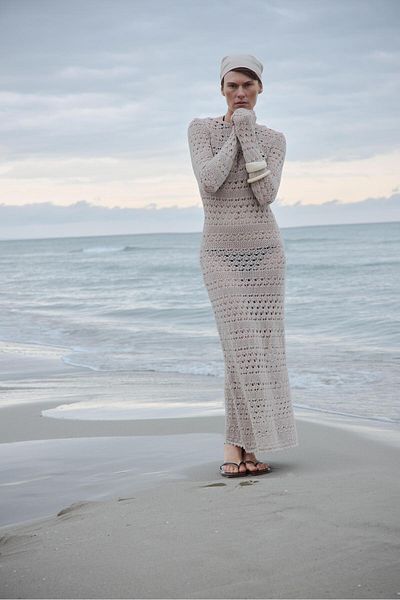 Suud Collection Μπεζ Claire ανοιχτό φόρεμα
