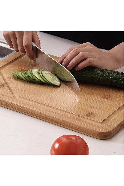 PUFO universal kitchen chopping board made of bamboo wood, with hanging hole, 30 x 20 cm, brown