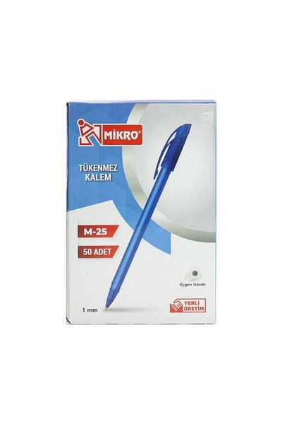 Mikro Micro M-25 Blue 1.0 mm Ball Point Pen 12 Pack (12 Pieces)