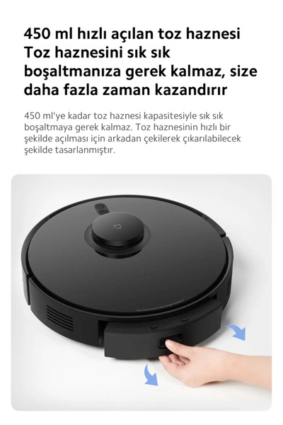 Xiaomi 8000Pa Emiş Gücü, Akıllı Haritalama ve Mop ile Sessiz, Hijyenik -Akıllı Robot Süpürge