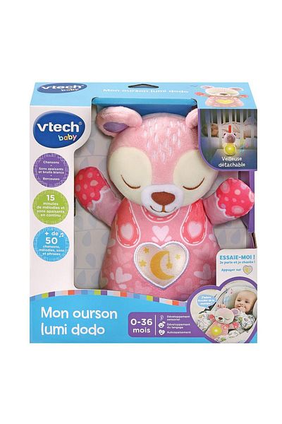 VTech Baby My Bear Lumi Dodo toy with night light, sounds, French version, 0-36 months, Vtech