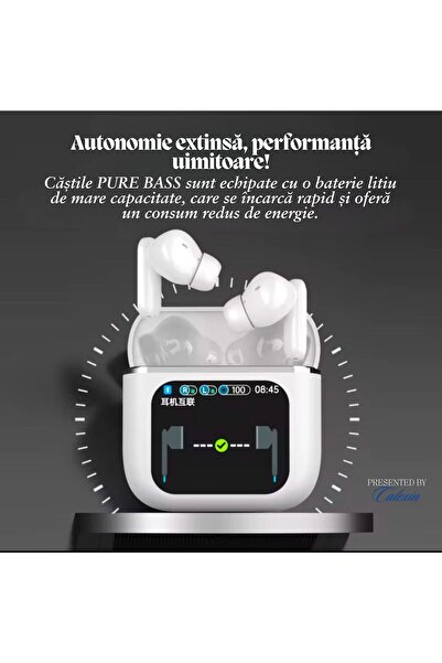 OEM Căști Wireless Pure Bass, Bluetooth 5.4, Led 1.9", Anc/enc, Bass 9d, Ios/android, Autonomie 6h