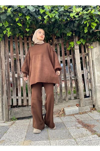 NZL TEKSTİL Basic Balloon Sleeve Simple Tetran Tricot Suit