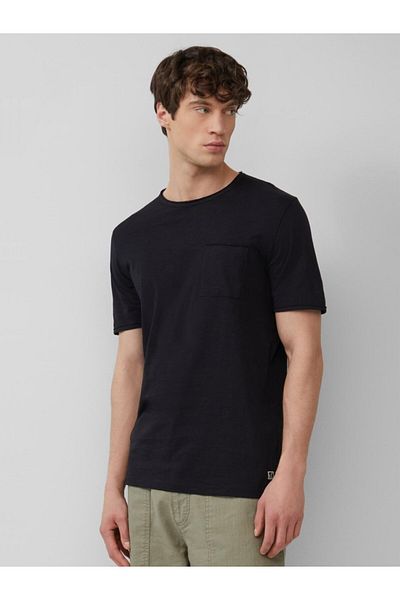 s.Oliver Men's Regular Fit T-shirt, Chest Pocket, Black, M