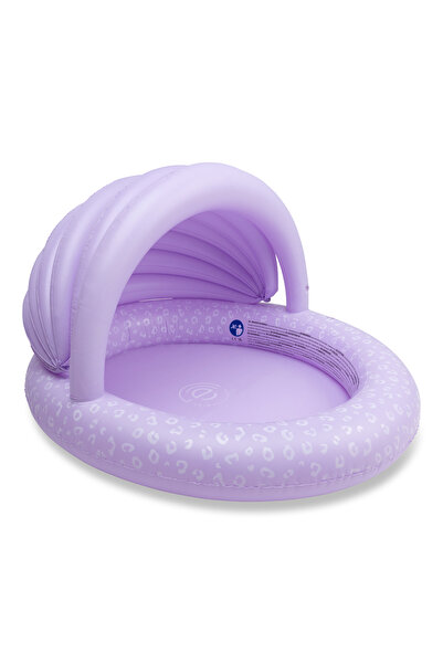 Swim Essentials Lila Leopard Çocuk Gölgelikli Şişme Oyun ve Yüzme Havuzu 100cm