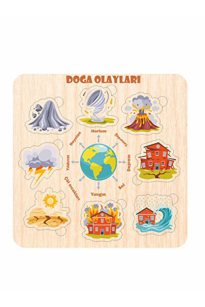 ASE DİZAYN Ahşap Çocuk puzzle Eğitici ve Öğretici Bul-Tak 2 adet
