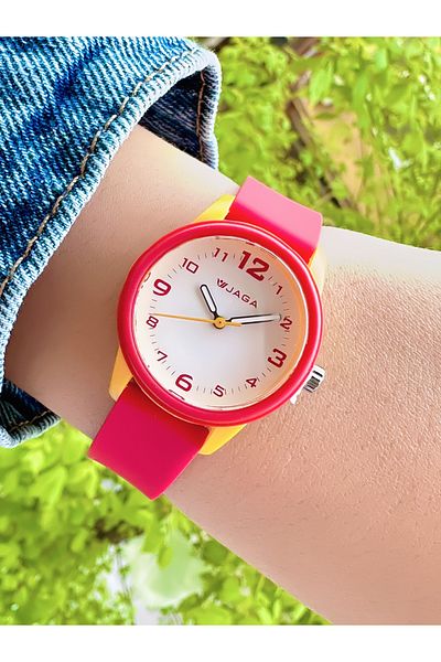 Ferrucci Jaga White Dial Silicone Wristwatch with Red Cord