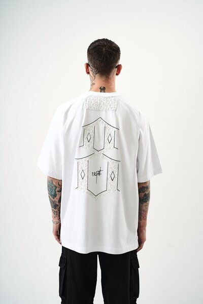 Respire Ανδρικό μπλουζάκι Eight με στάμπα Oversize Λευκό
